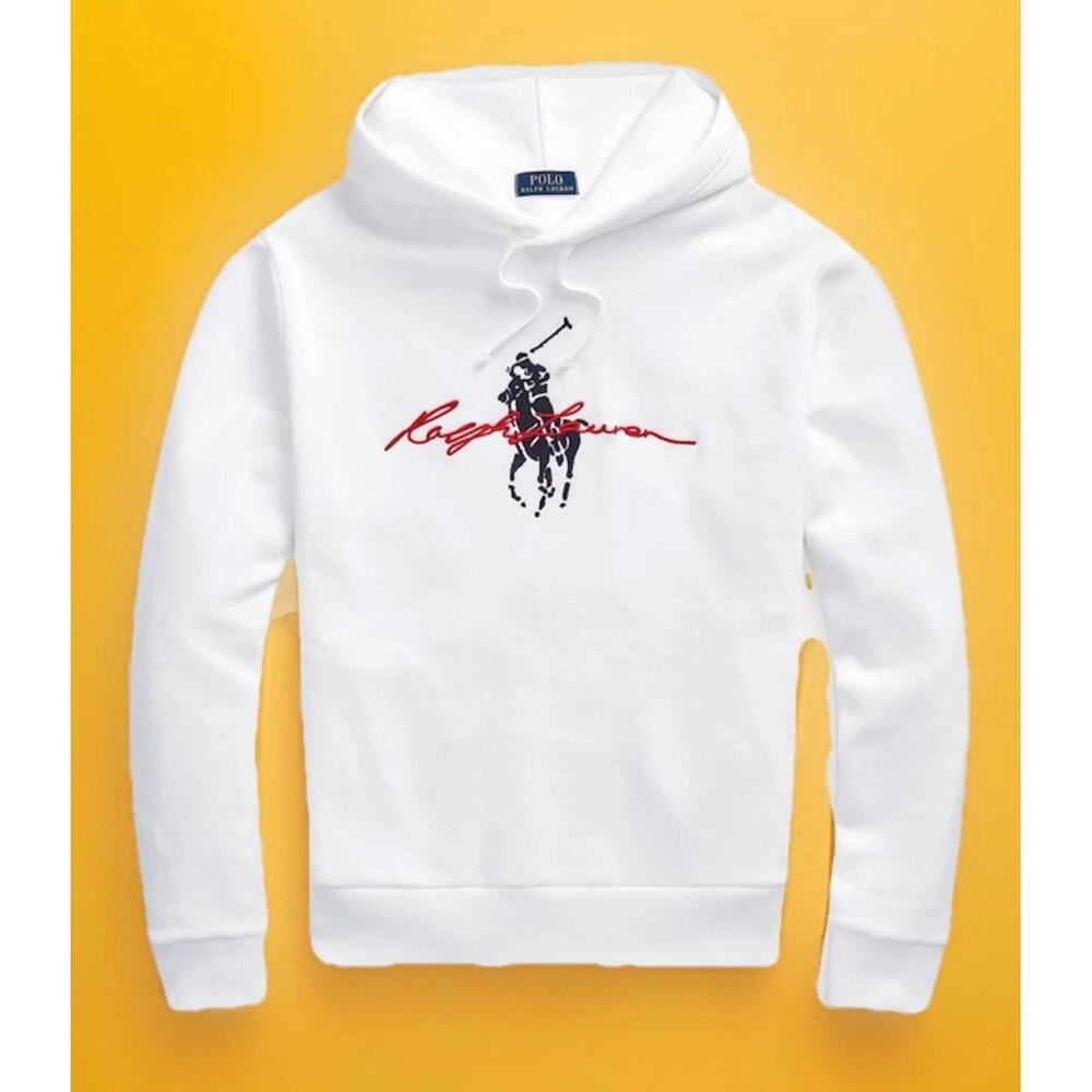 Polo Ralph Lauren Men’s Big&Tall White Hoodie Pony “Ralph Lauren” Size 4xlt